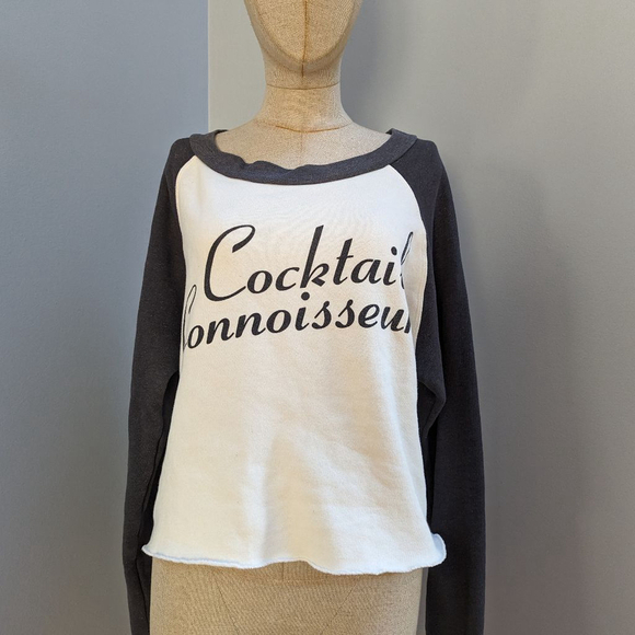 Wildfox Cocktail Connoisseur Sweatshirt - White/Black - Size S - Picture 4 of 10